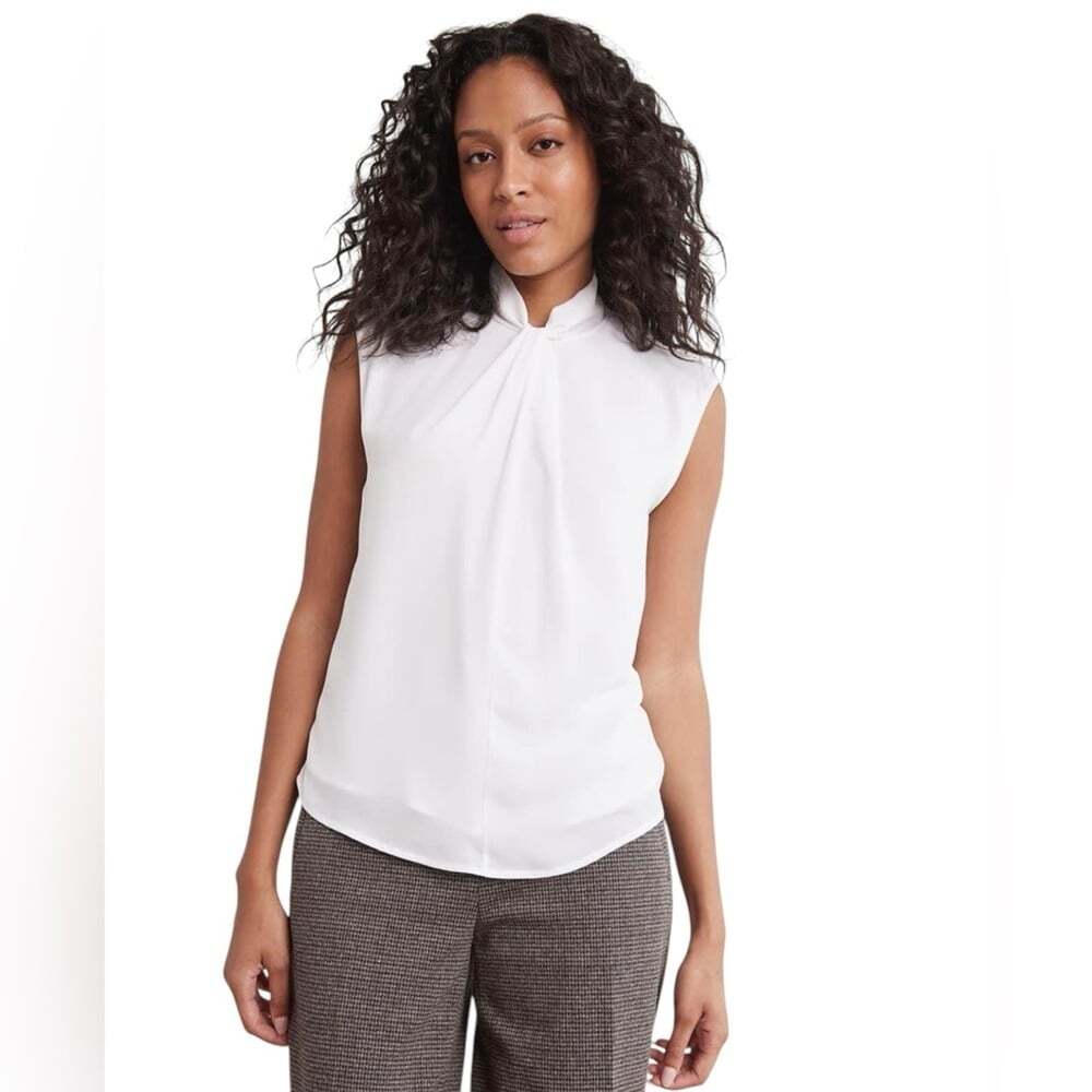RW&Co. White Sleeveless Blouse Women’s Size Small Career Business Professional